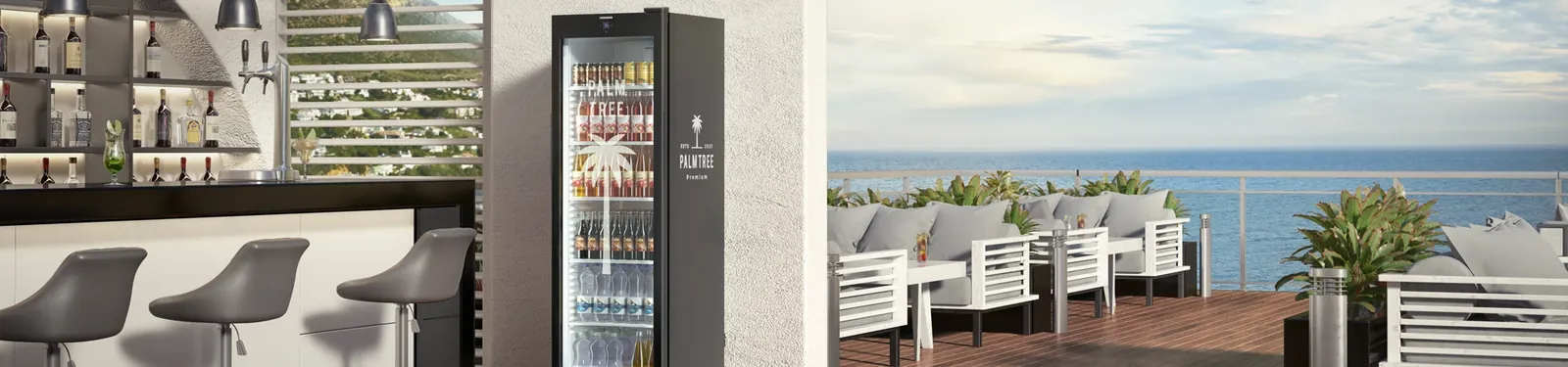 Frigoríficos de bebidas Liebherr en un local